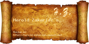 Herold Zakariás névjegykártya